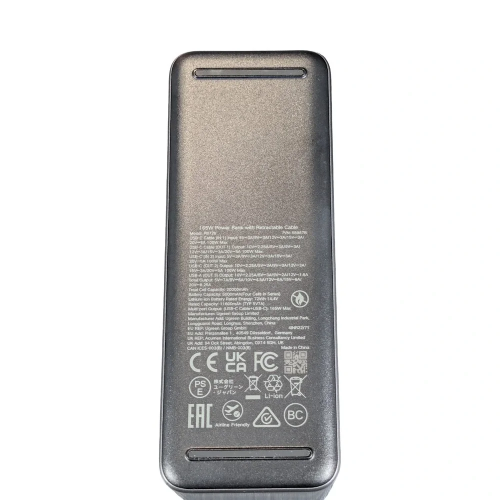 Cc3U UGREEN Nexode Power Bank 20000mAh 165W with Built in Retractable USB Used